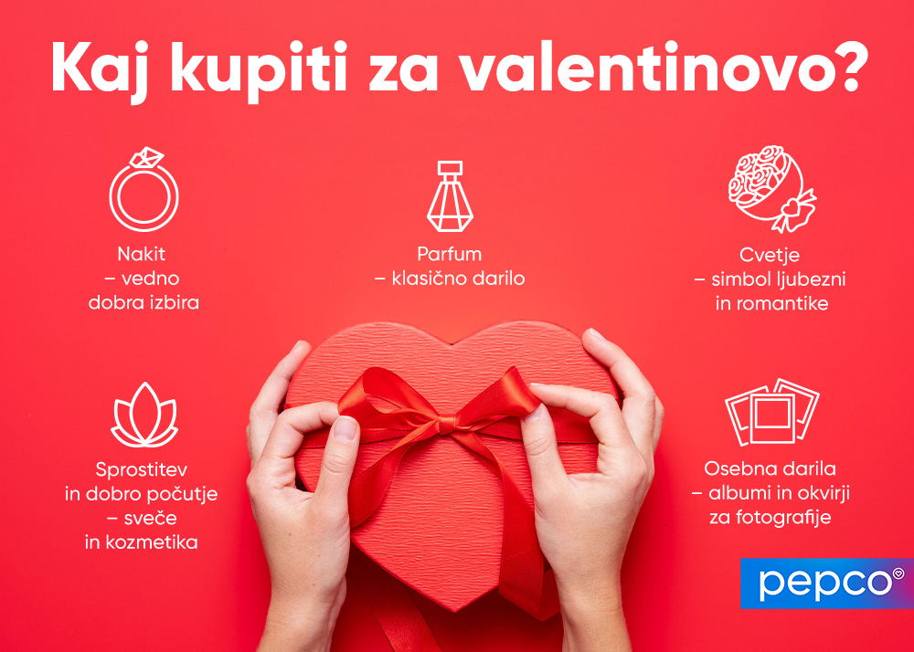 Infografika Pepco »Kaj kupiti za valentinovo?«