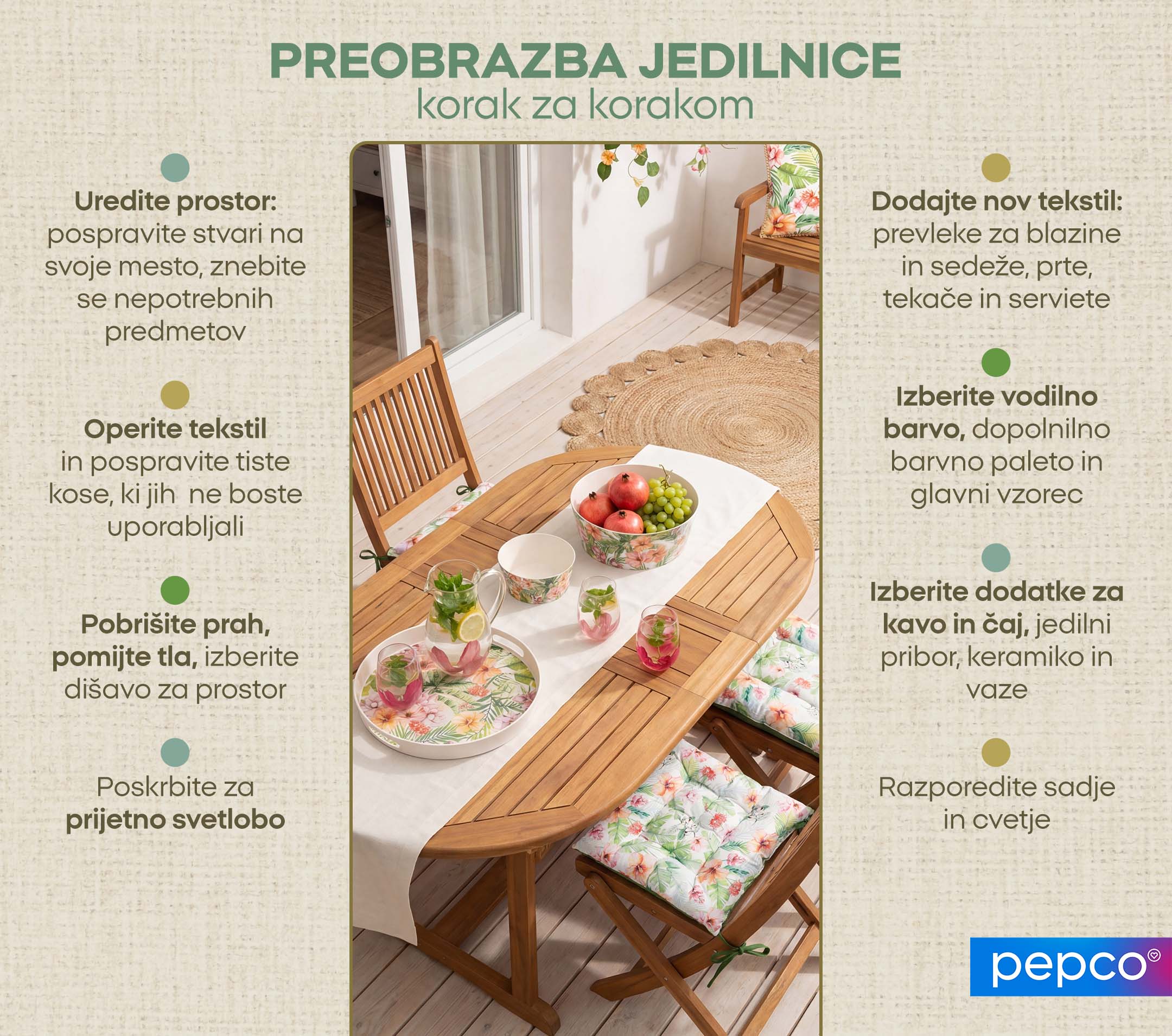 PREOBRAZBA JEDILNICE korak za korakom 